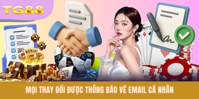 Mọi thay đổi được thông báo về Email cá nhân